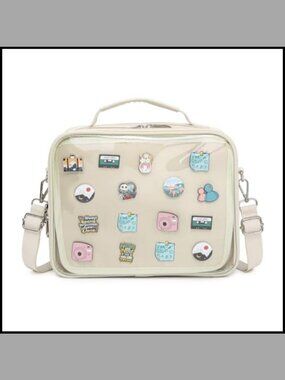 Oxford PVC Ita Bag Backpack Crossbody Messenger Pin Display Bag